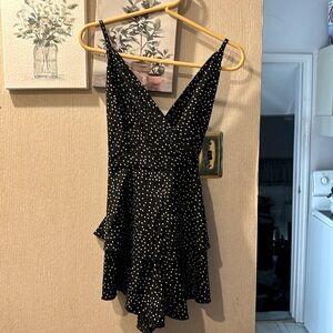 SHEIN Black and White Polka Dot Romper